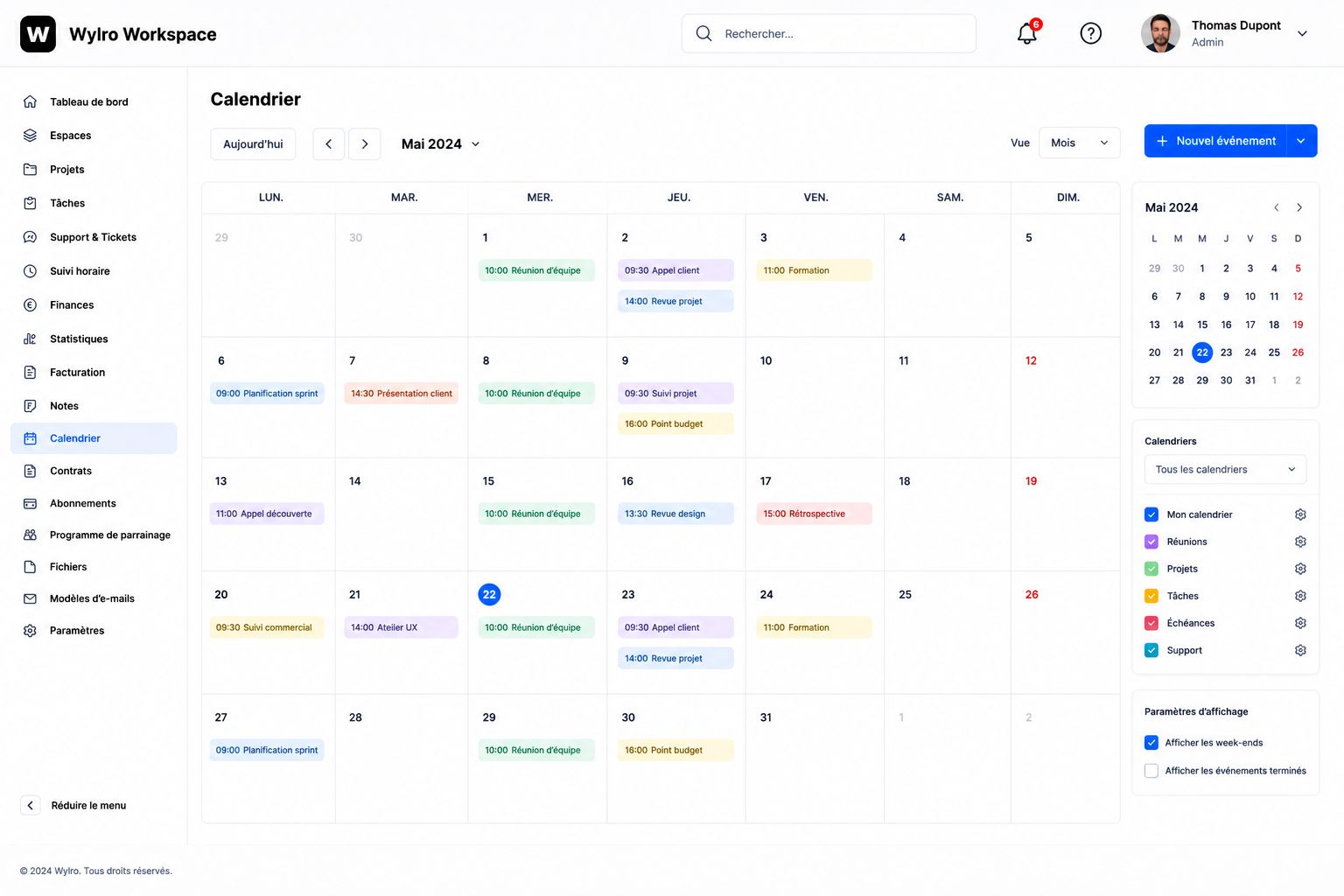 Calendrier d’entreprise à Gand avec Wylro, logiciel de gestion local pour PME en Belgique