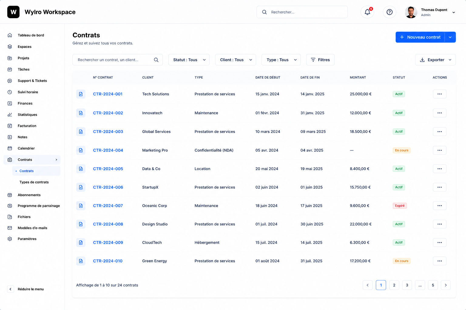 Gestion des contrats à Liège avec Wylro, logiciel de gestion local pour PME en Belgique