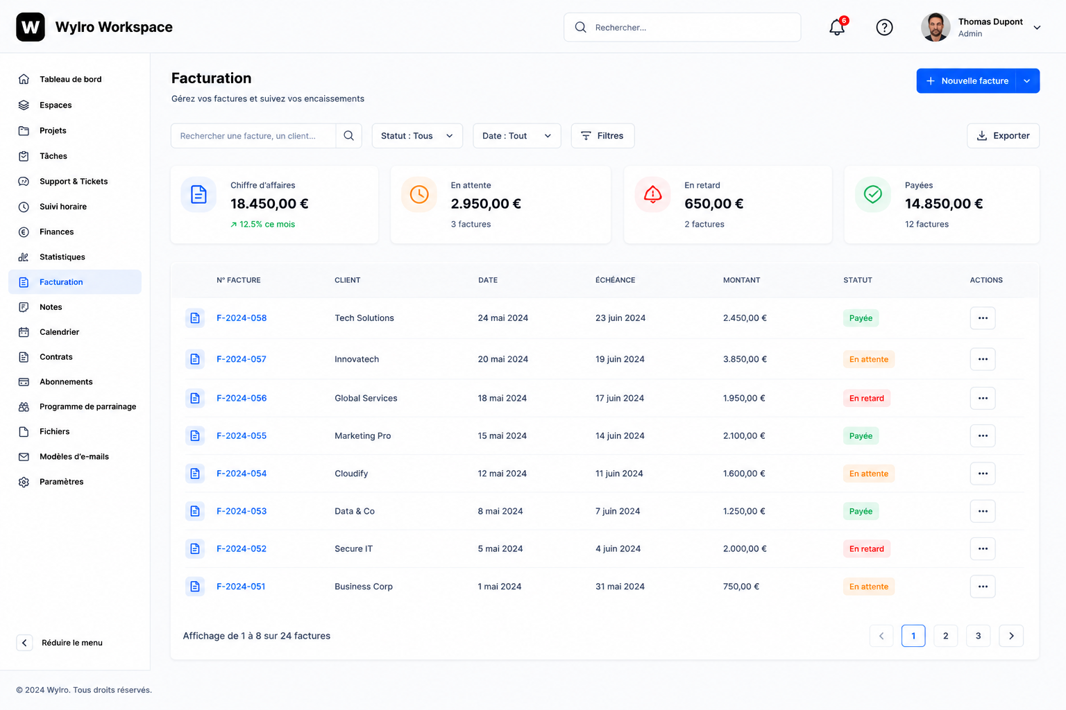 Logiciel de facturation à Bruxelles avec Wylro, logiciel de gestion local pour PME en Belgique