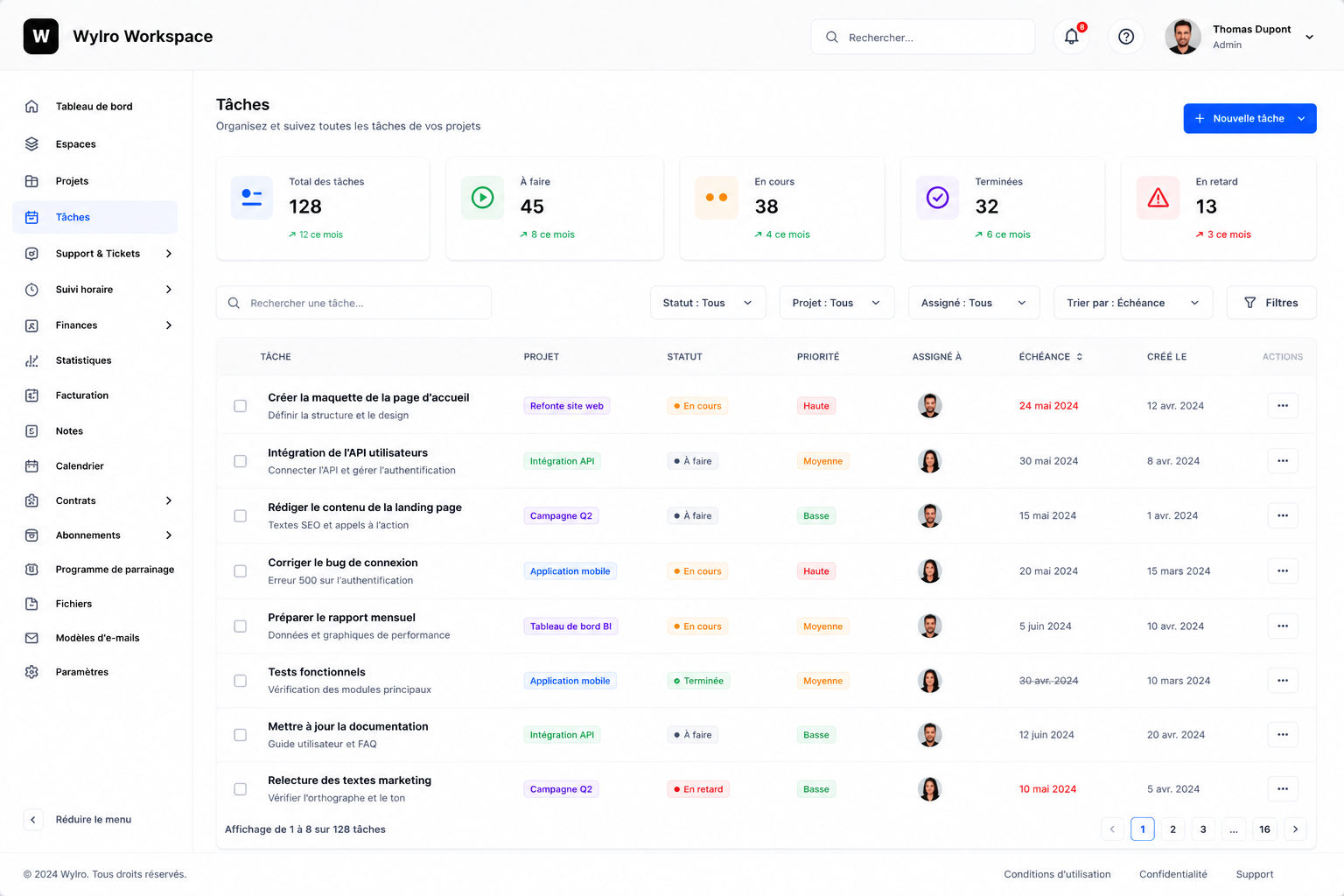 Gestion des tâches professionnelles à Charleroi avec Wylro, logiciel de gestion local pour PME en Belgique